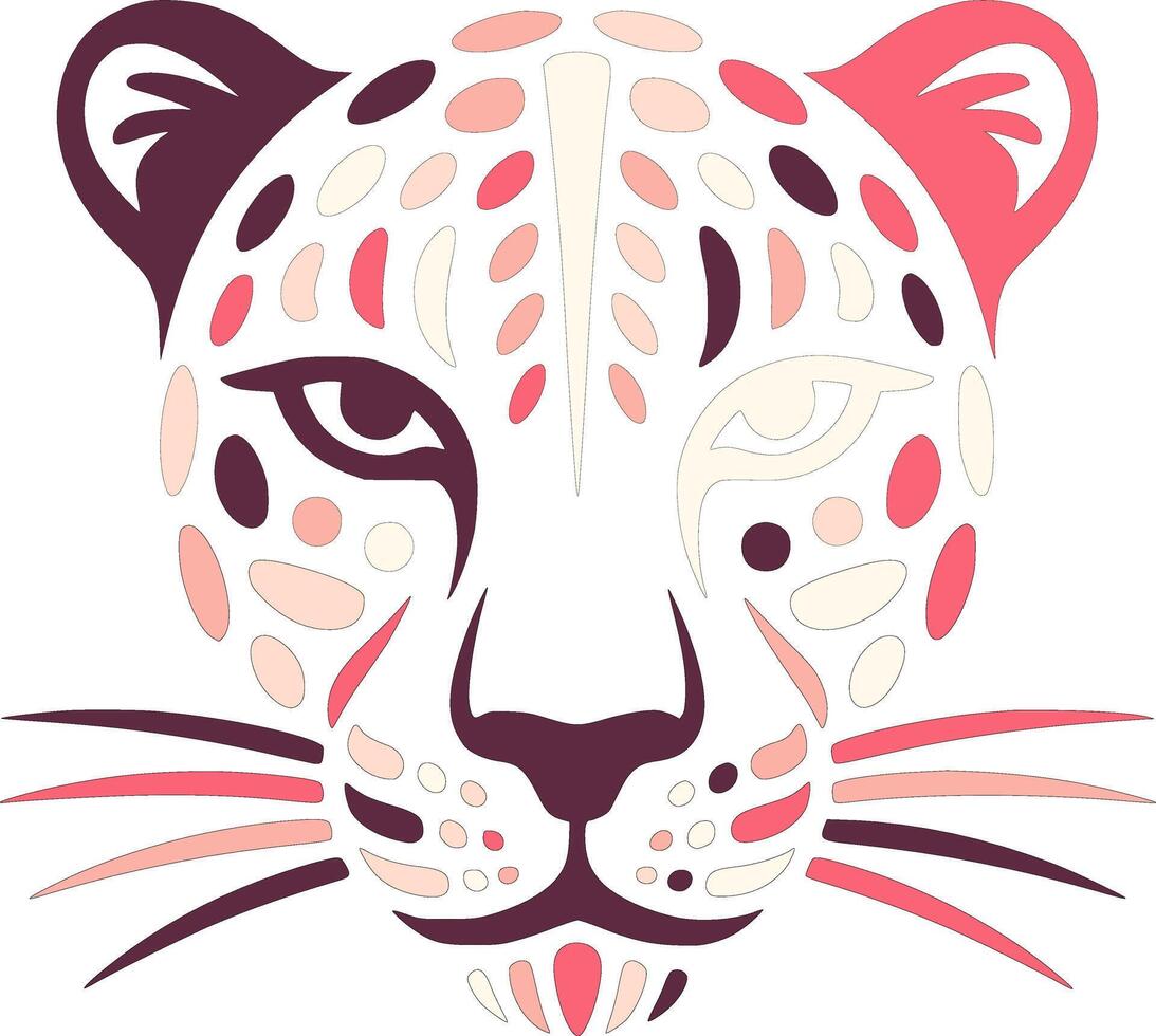 Abstract Cheetah Head Pink Design vector