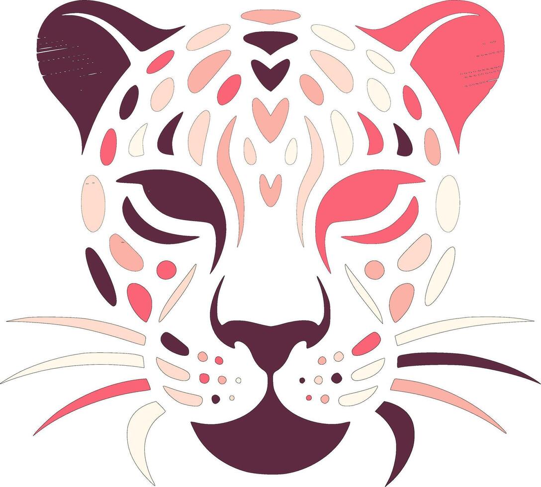 Leopard Head Pink Design vector