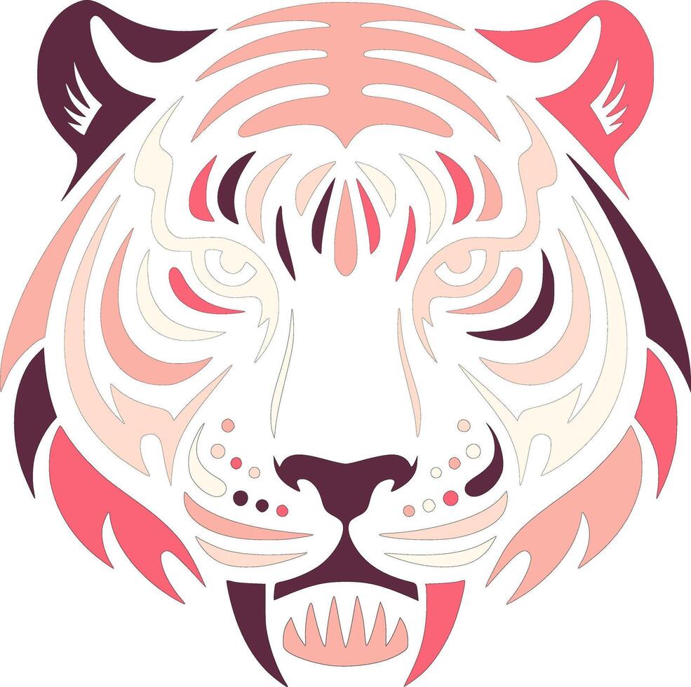 Stylized Tiger Head Art Design vector