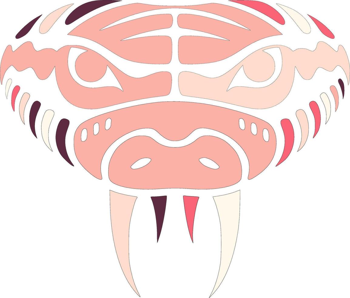 Decorated Tribal Banded Krait Face Design vector