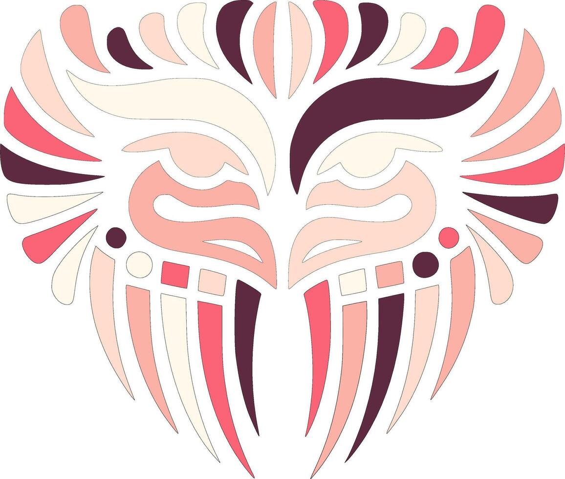 Abstract Owl Heart Art Design vector
