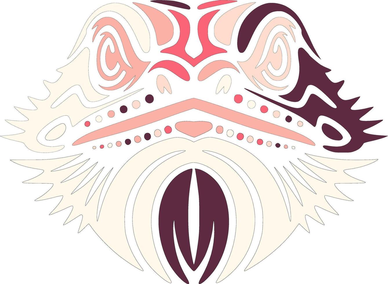 Tribal Bearded Dragon Face Design vector