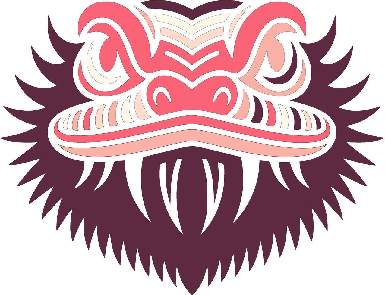 Ancient Tribal Bearded Dragon Face Design vector