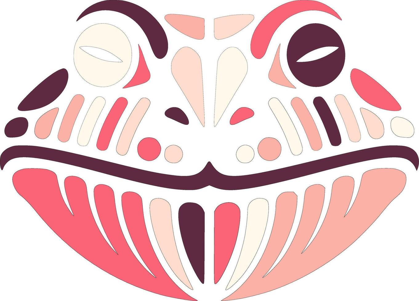 Fierce Tribal Goliath Frog Face Design vector