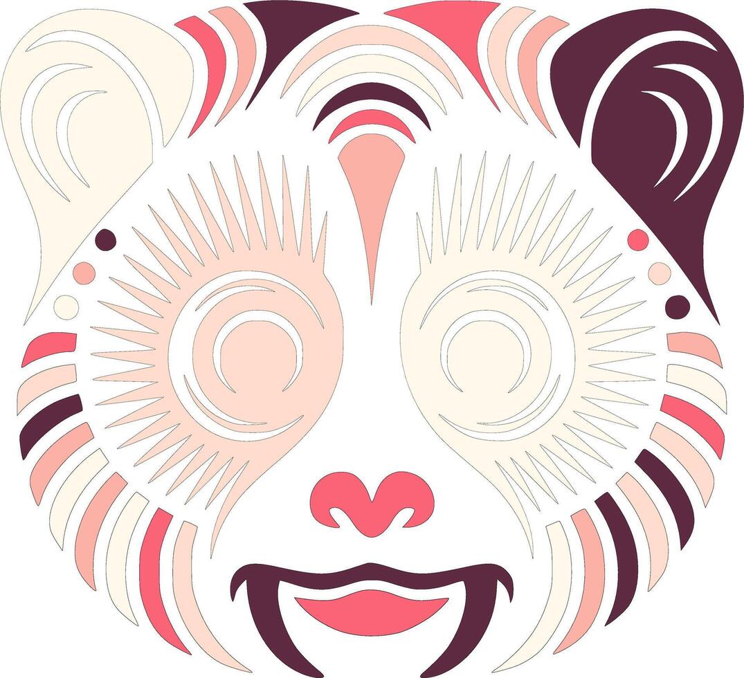 Ornate Tribal Slow Loris Face Design vector