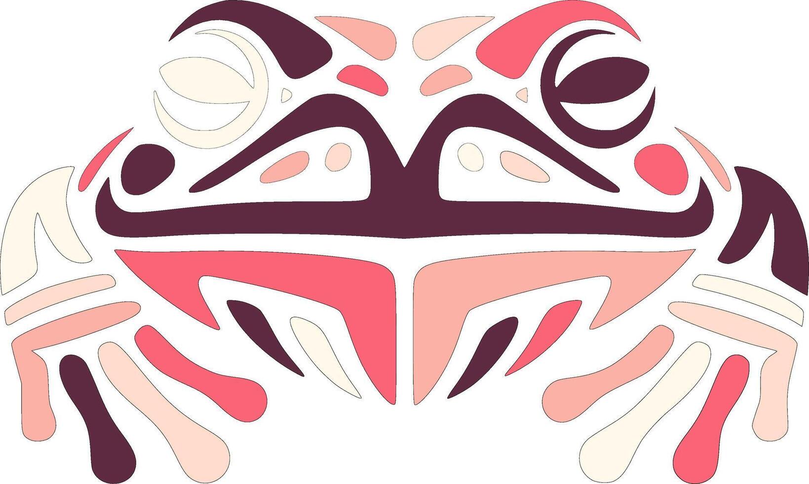 Elegant Tribal Goliath Frog Face Design vector
