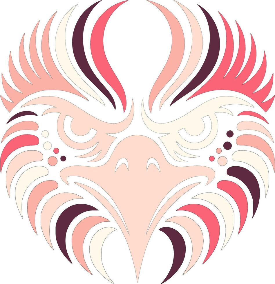 Stylized Eagle Head Tribal Art Design vector