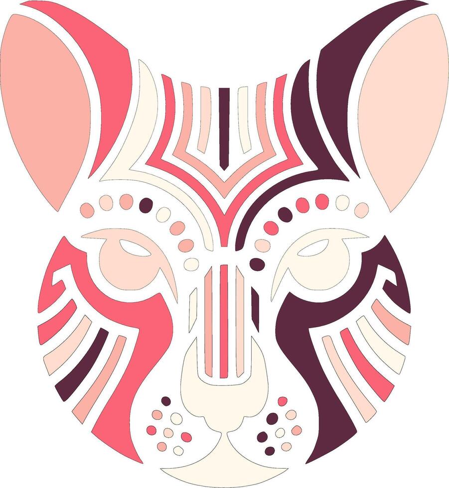 Iconic Stylized Tribal Klipspringer Face Design vector