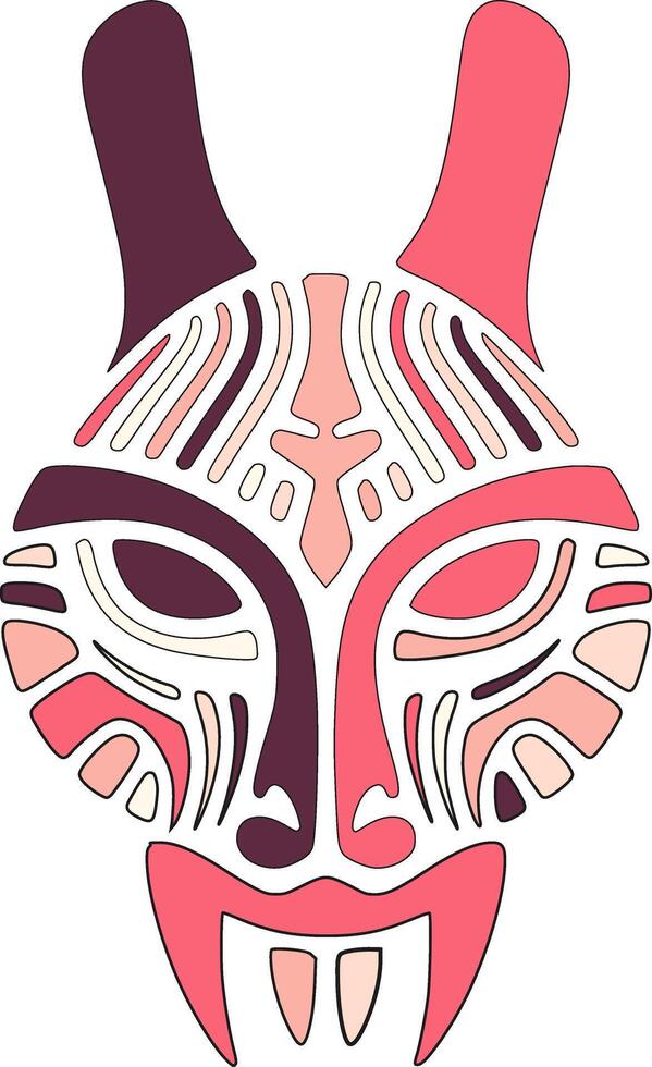 Mystical Stylized Tribal Klipspringer Face Design vector