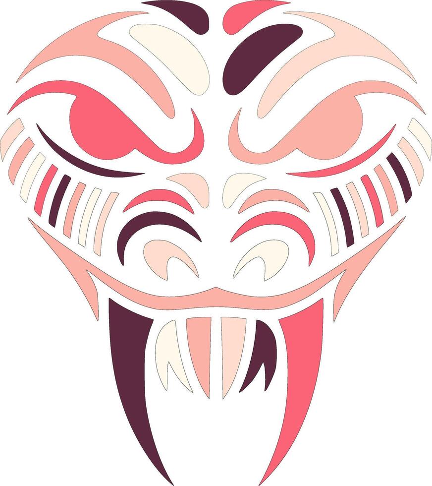 Elegant Tribal Black Mamba Face Design vector