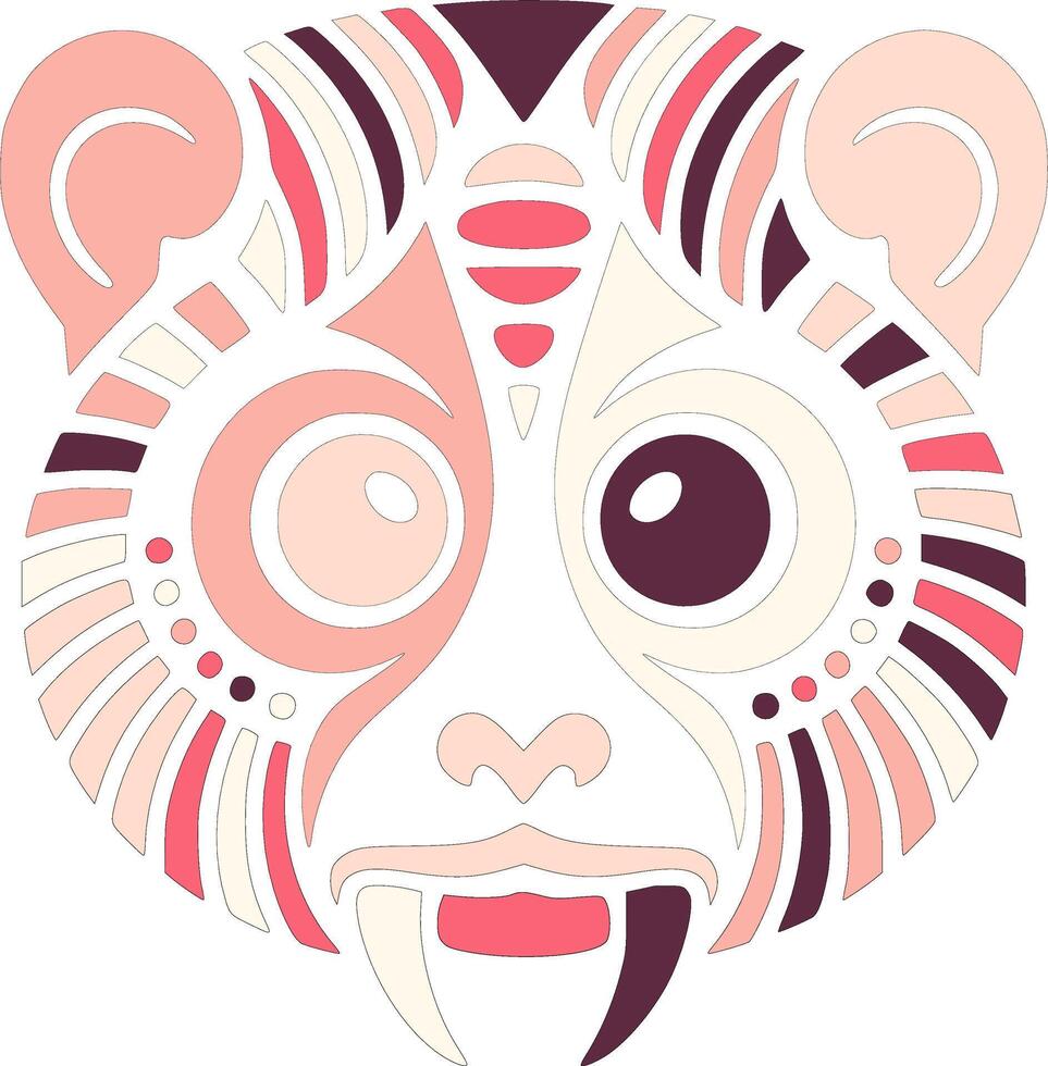 Powerful Tribal Slow Loris Face Design vector