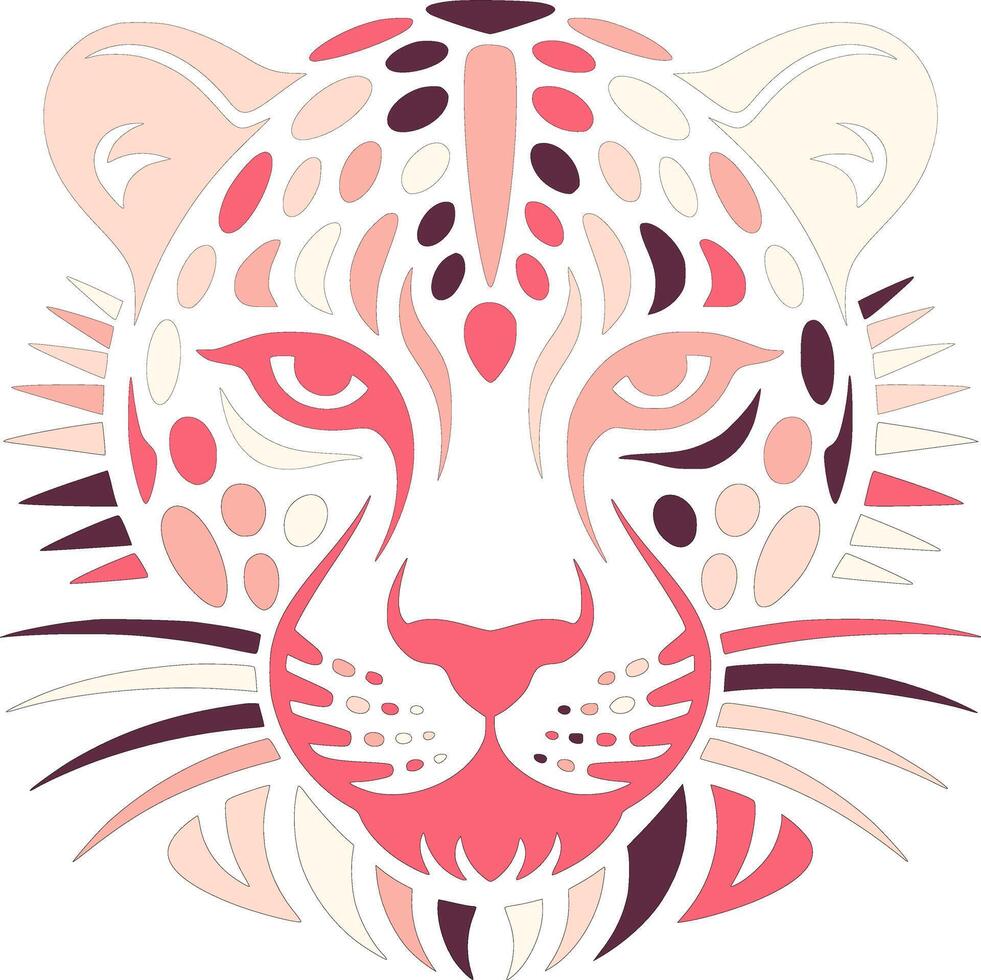 Abstract Cheetah Head Art Design vector