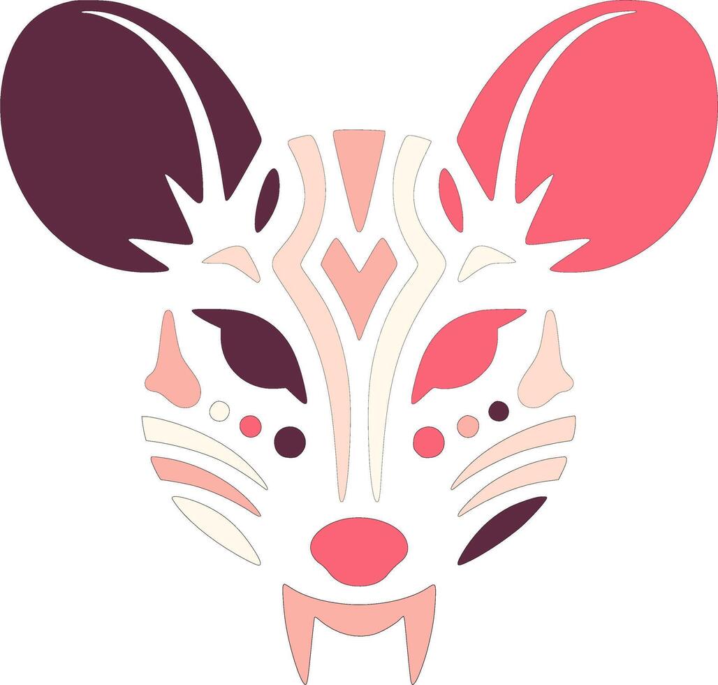 Tribal Mouse Deer Face Design vector