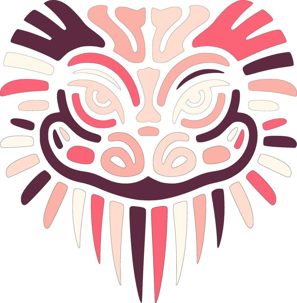 Powerful Tribal Basilisk Lizard Face Design vector
