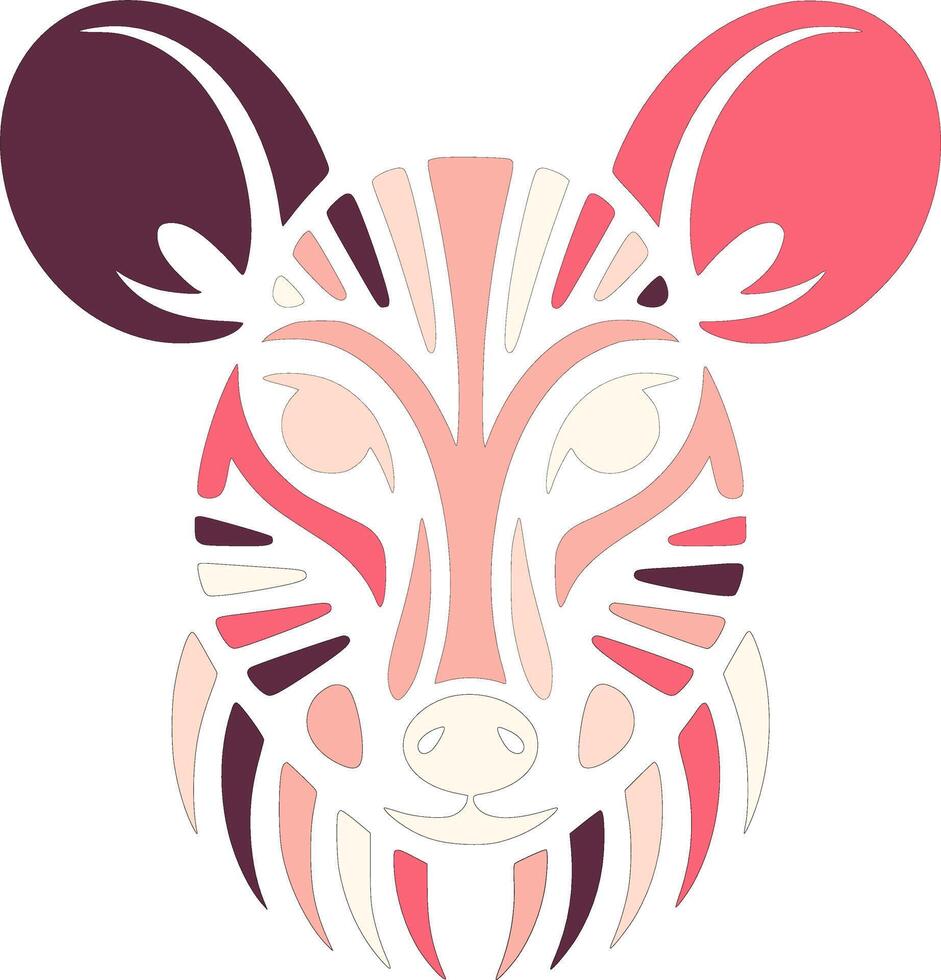 Mystical Tribal Mouse Deer Face Design vector