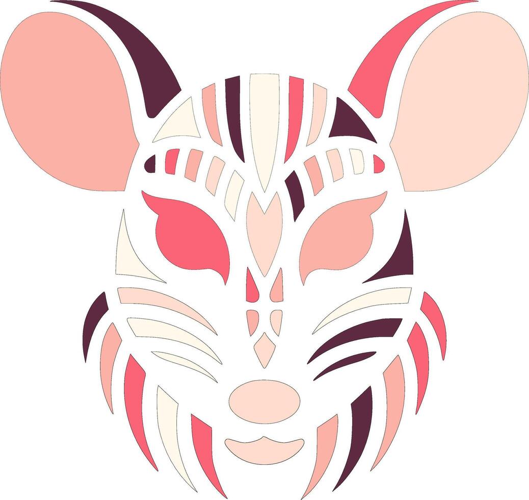 Iconic Tribal Mouse Deer Face Design vector