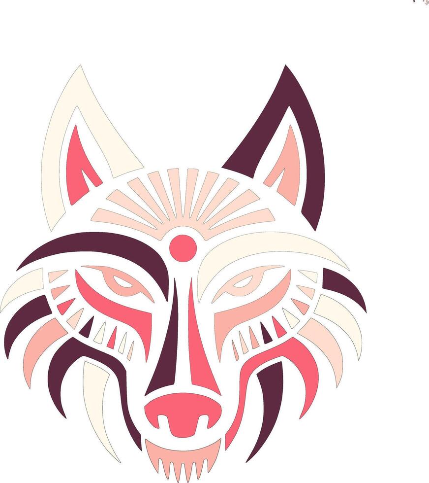Abstract Geometric Wolf Head Design vector