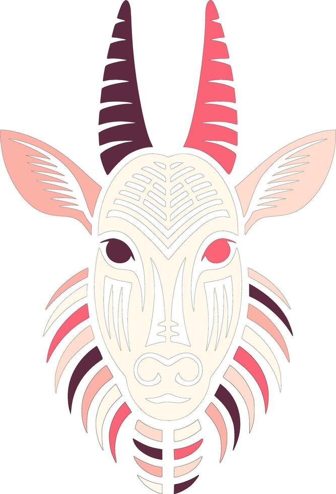 Mystical Stylized Tribal Sitatunga Face Design vector