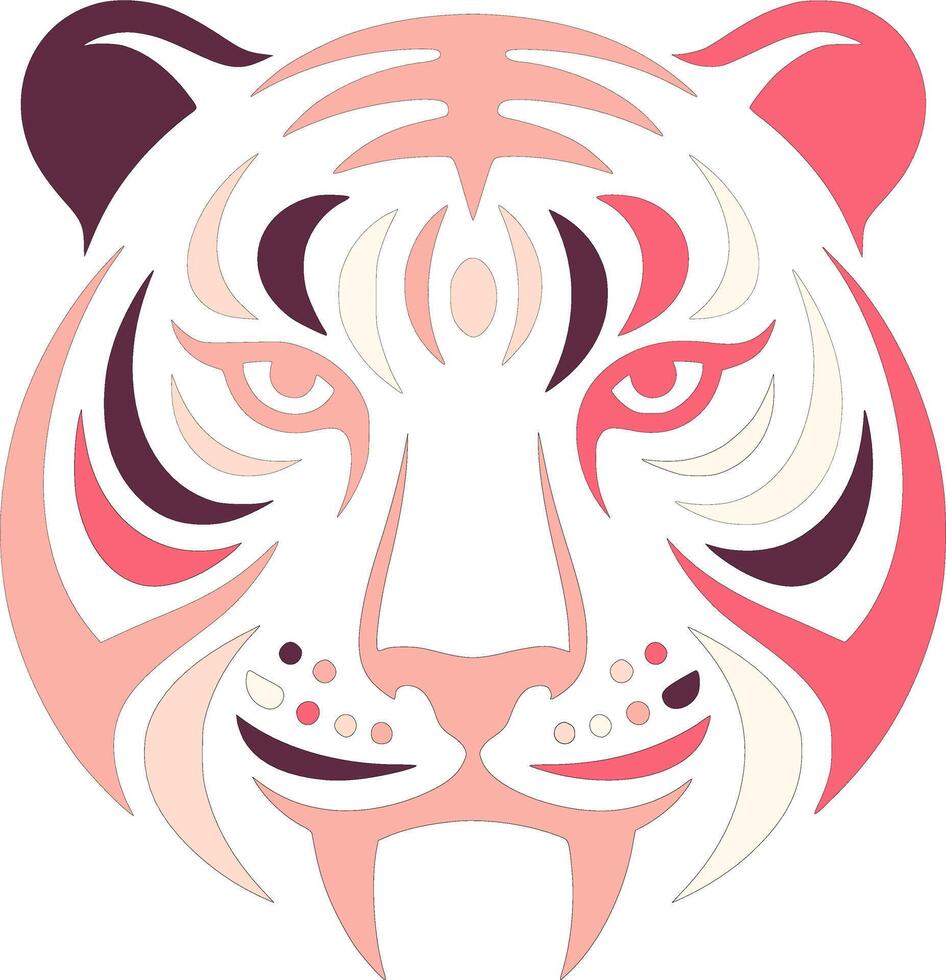Stylized Tiger Head Abstract Design vector