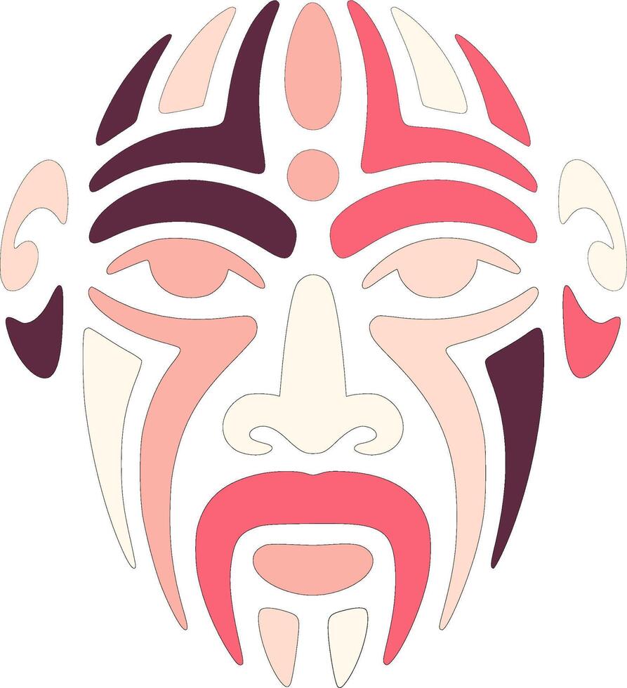 Sacred Stylized Tribal Grison Face Design vector