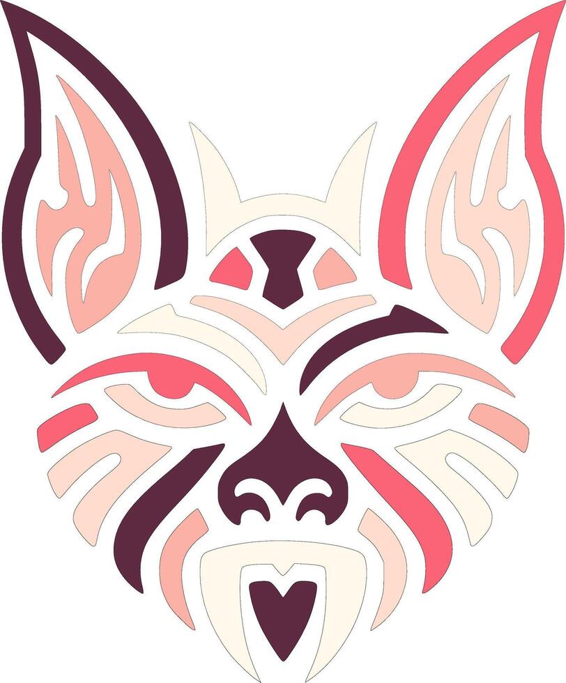 Ancient Stylized Tribal Bat Face Design vector