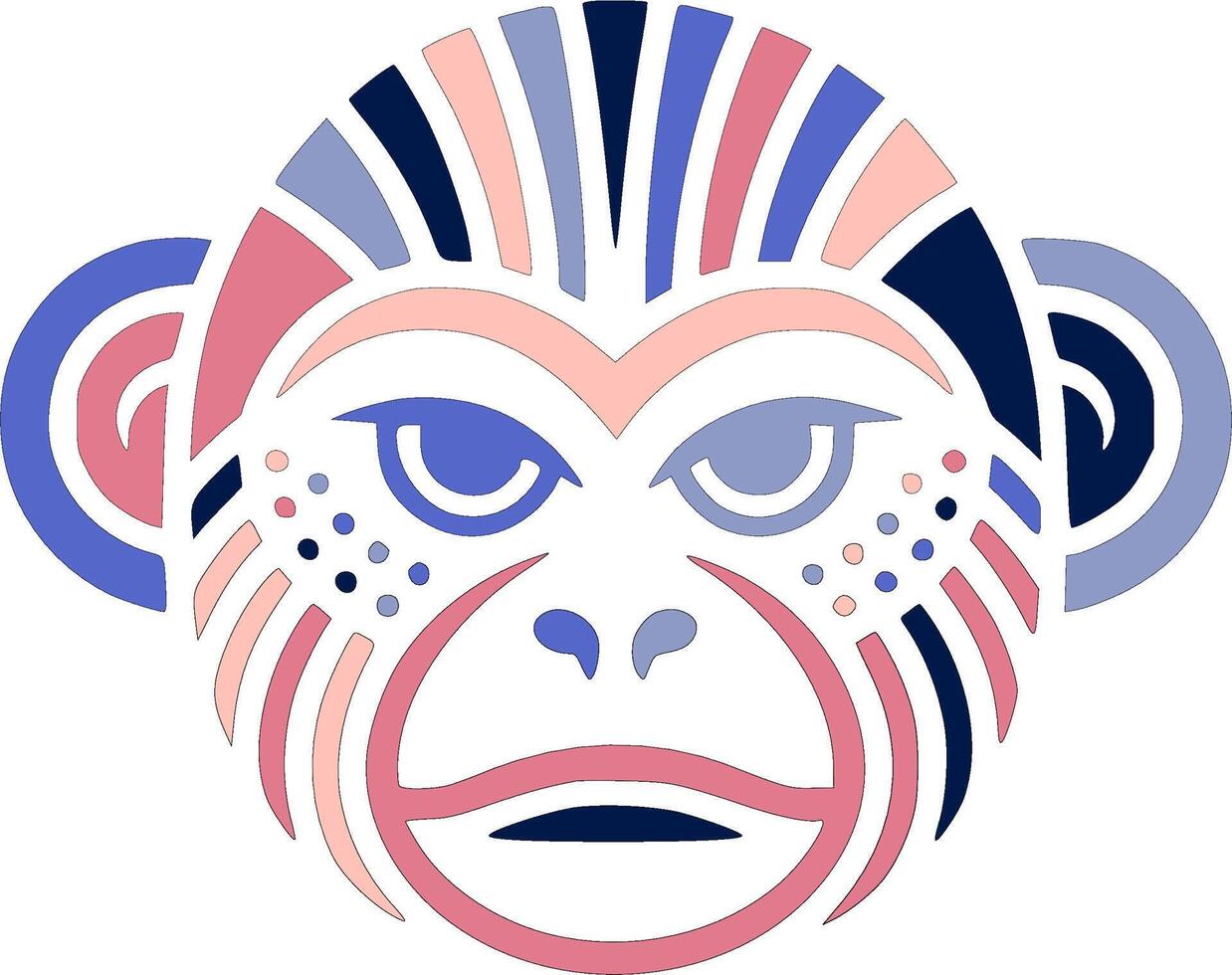 Sacred Tribal Titi Monkey Face Design vector
