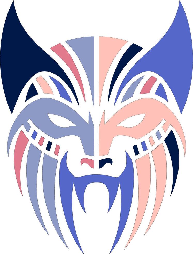 Stylized Tribal Wolverine Face Design vector