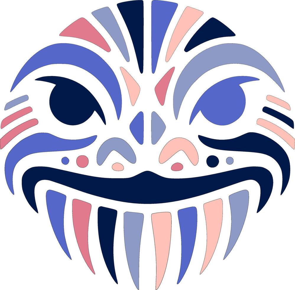 Sacred Tribal Fire Salamander Face Design vector