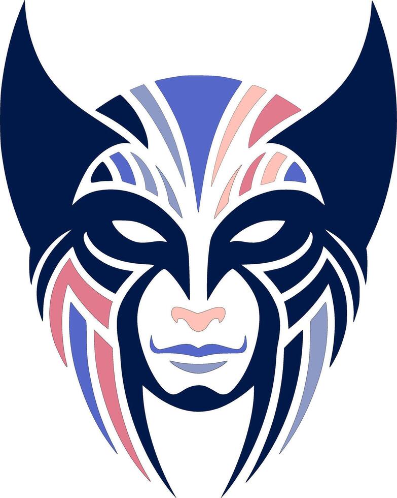 Ancient Stylized Tribal Wolverine Face Design vector
