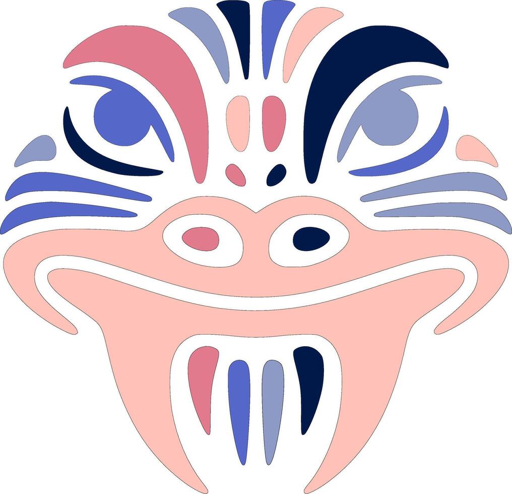 Mystical Tribal Giant Salamander Face Design vector
