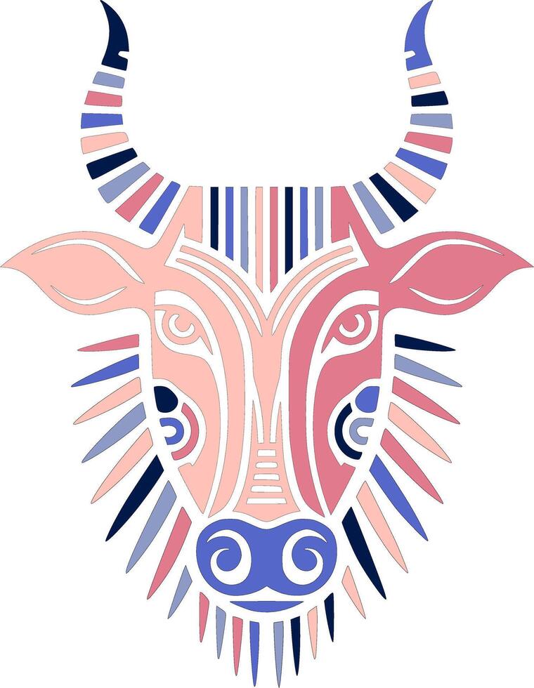 Stylized Tribal Nilgai Face Design vector