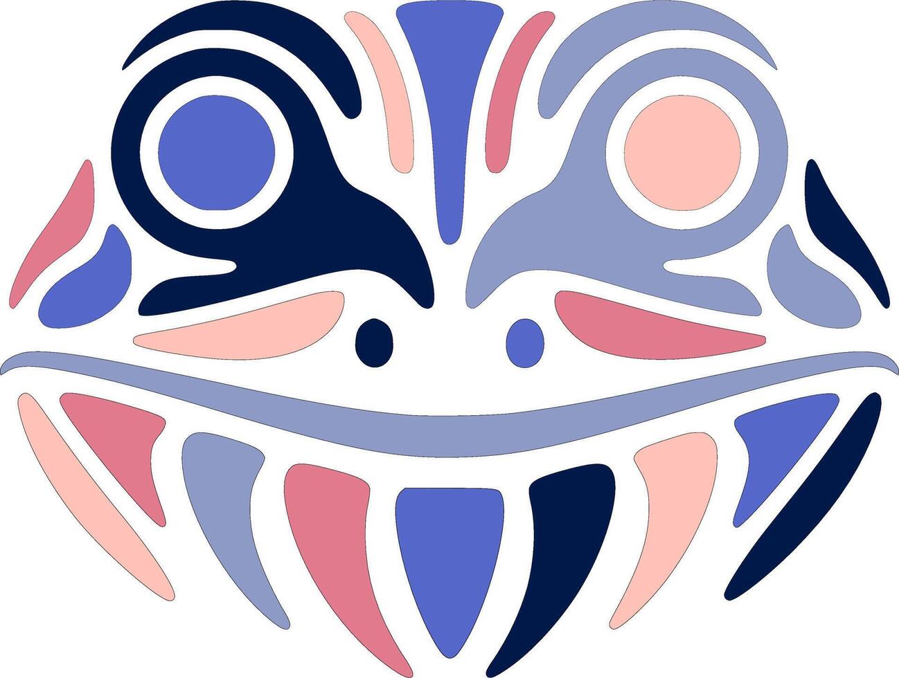 Decorated Tribal Glass Frog Face Design vector