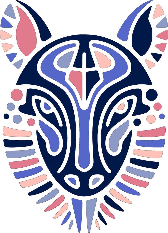 Mystical Stylized Tribal Armadillo Face Design vector