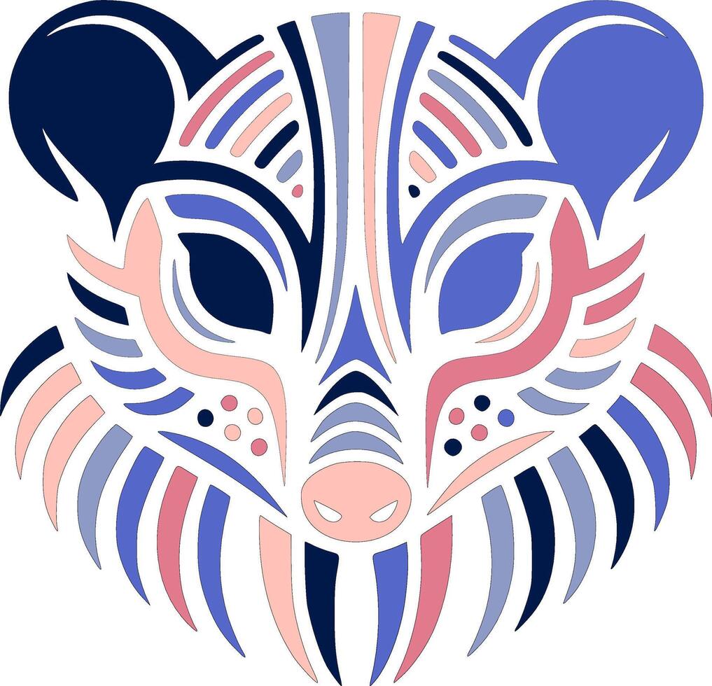 Mystical Tribal Tree Shrew Face Design vector
