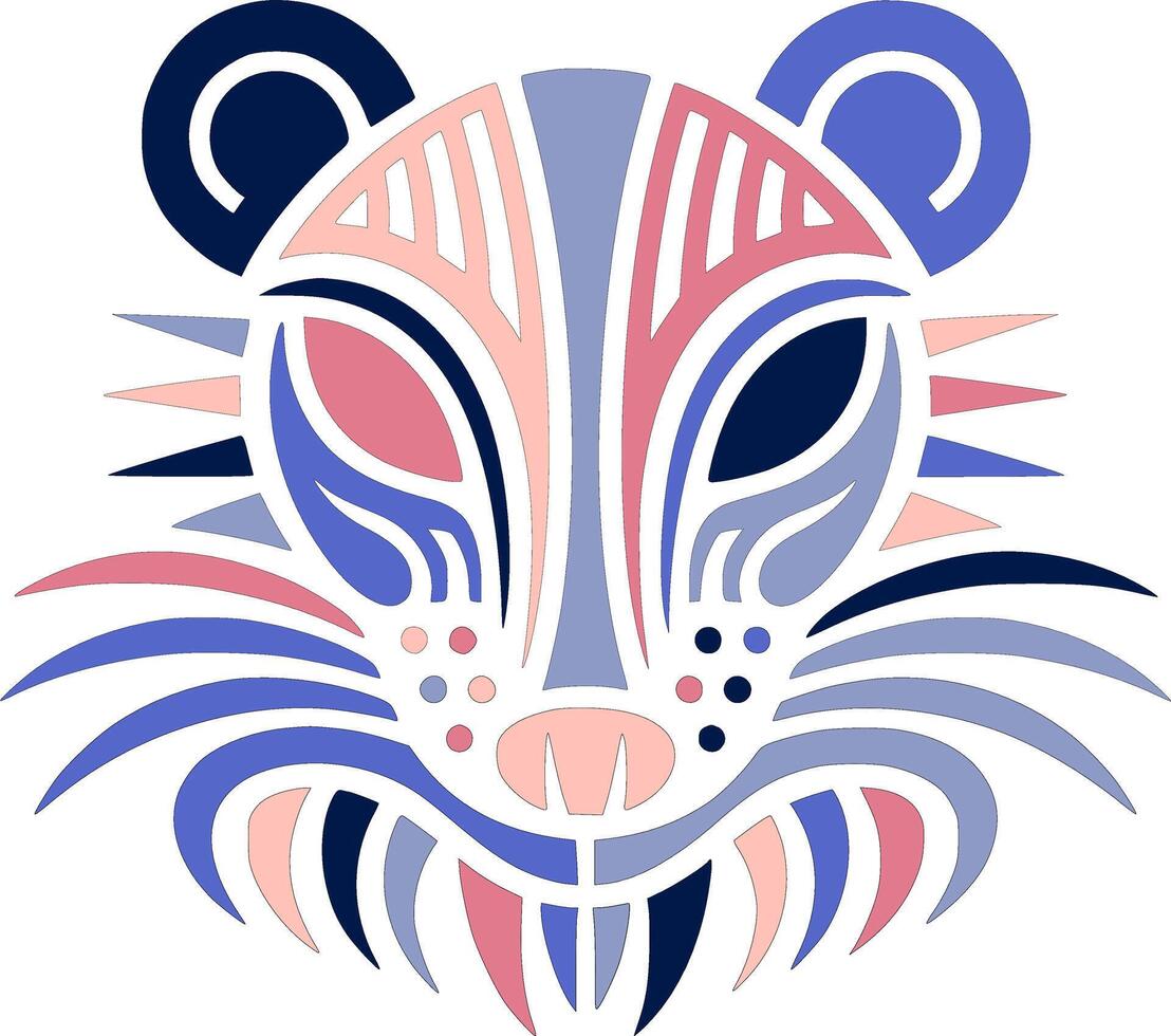 Iconic Tribal Tree Shrew Face Design vector