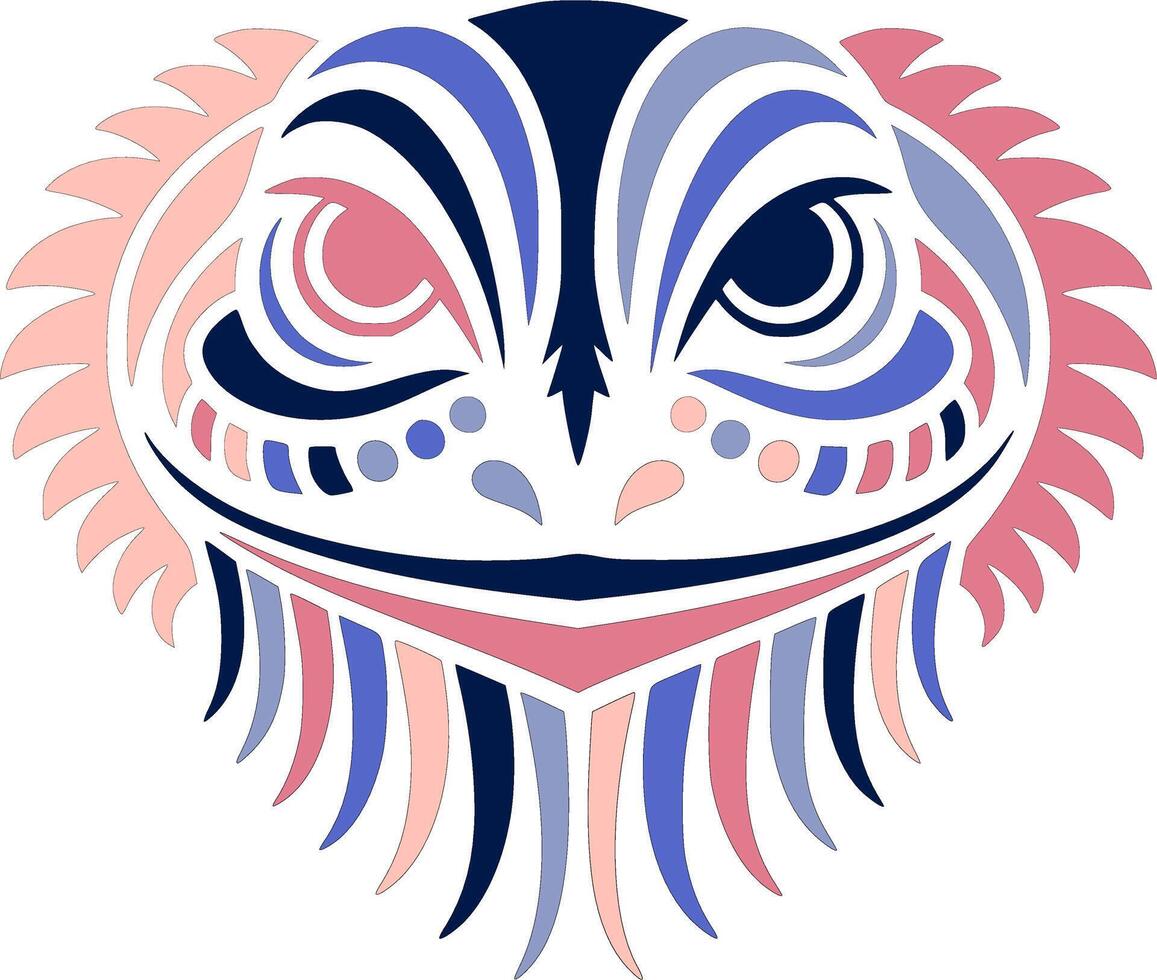 Tribal Frilled Lizard Face Design vector