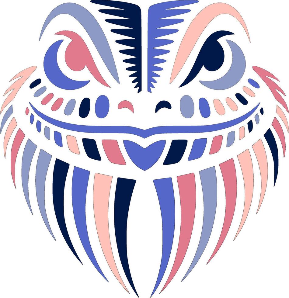 Ancient Tribal Frilled Lizard Face Design vector