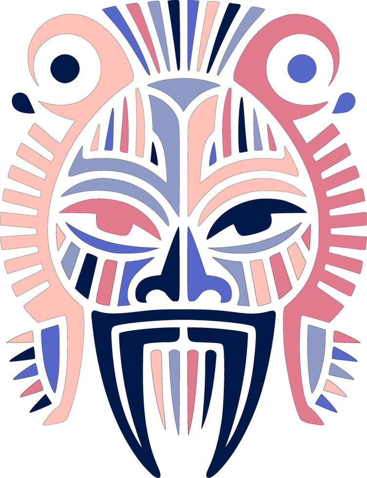 Stylized Tribal Goral Face Design vector