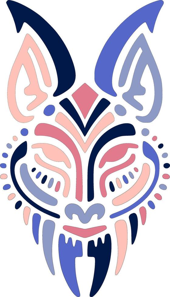 Ancient Stylized Tribal Goral Face Design vector