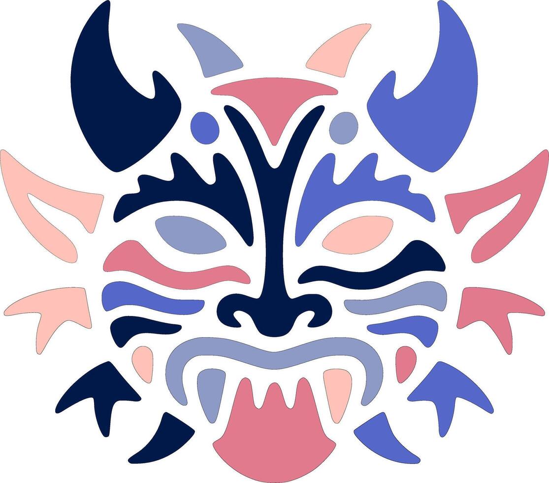 Powerful Tribal Thorny Devil Face Design vector