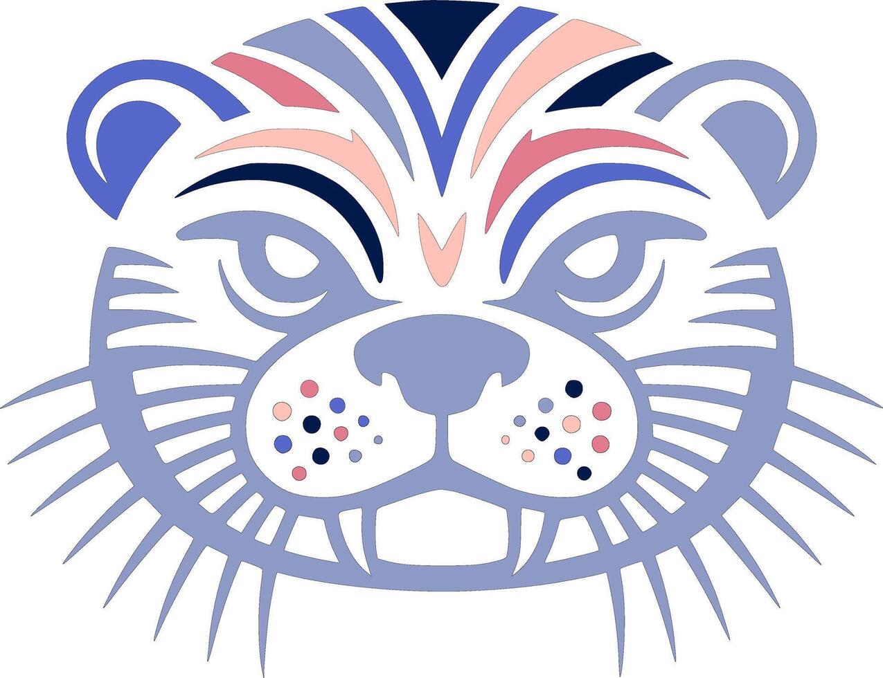 Ancient Stylized Tribal Otter Face Design vector