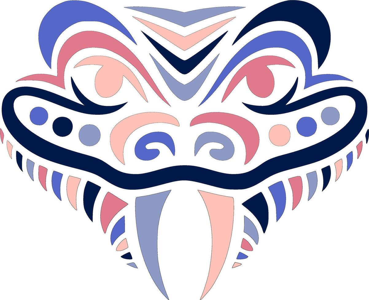 Fierce Tribal Puff Adder Face Design vector