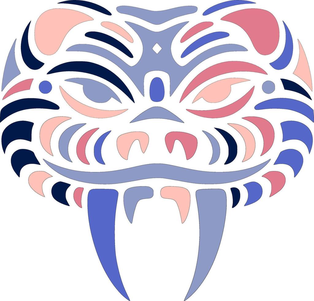 Sacred Tribal Puff Adder Face Design vector
