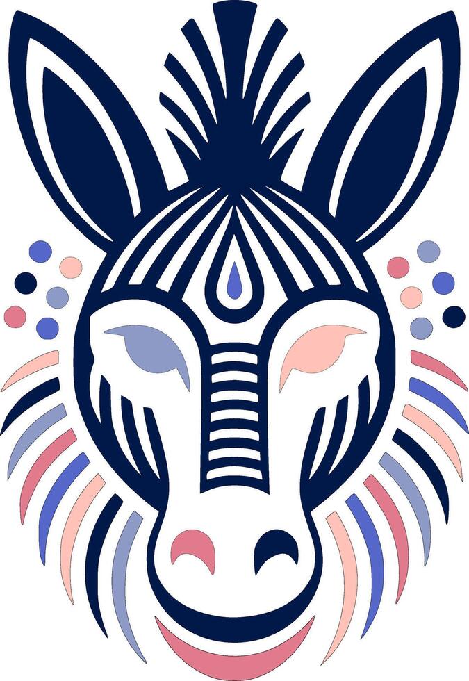 Ancient Stylized Tribal Zonkey Face Design vector