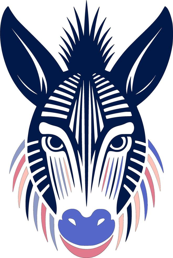 Mystical Stylized Tribal Zonkey Face Design vector