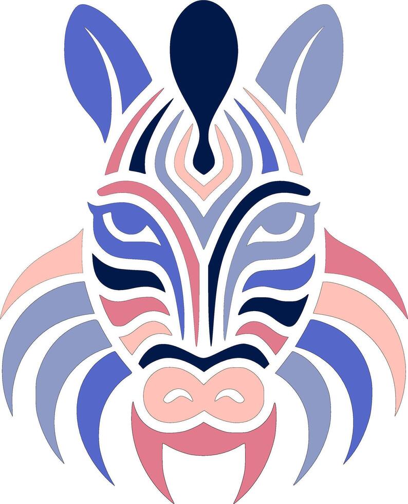 Ancient Stylized Tribal Zorse Face Design vector