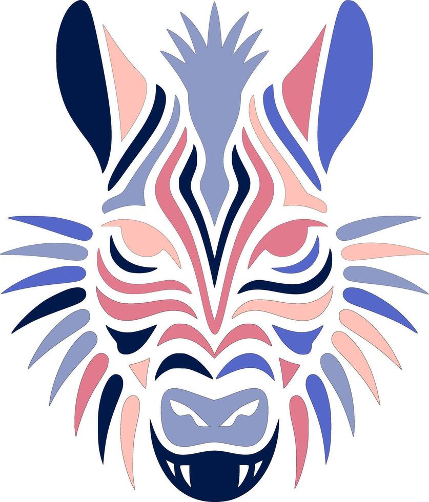 Stylized Tribal Zorse Face Design vector