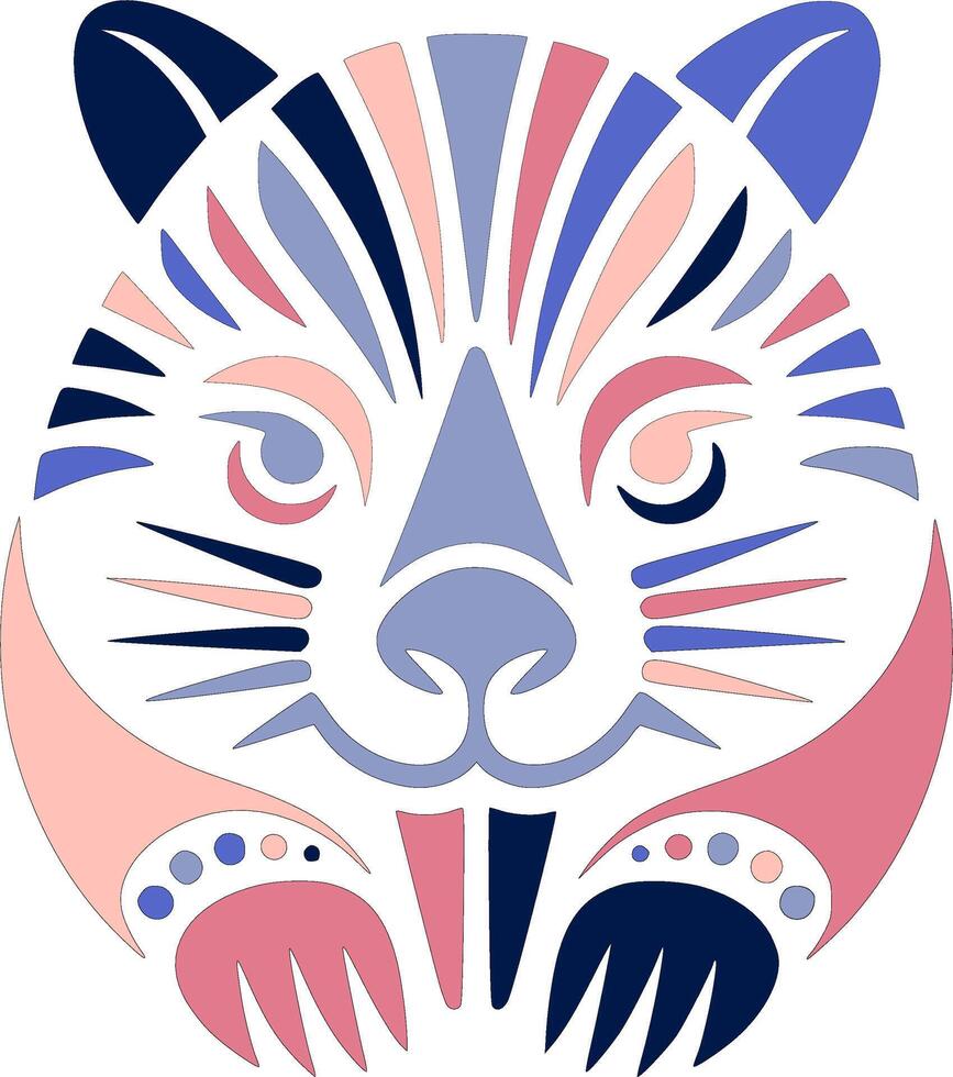 Iconic Stylized Tribal Wombat Face Design vector