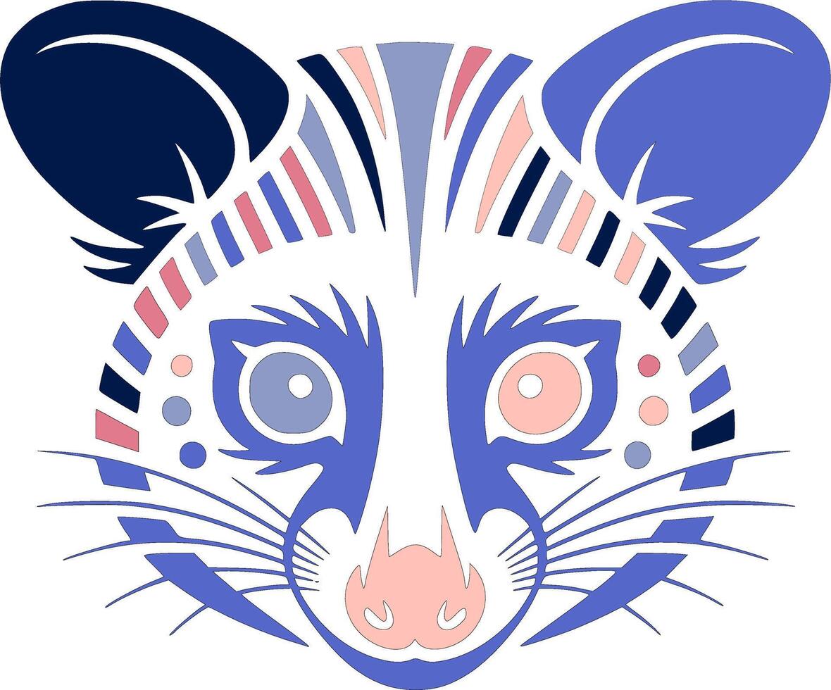 Tribal Ringtail Possum Face Design vector