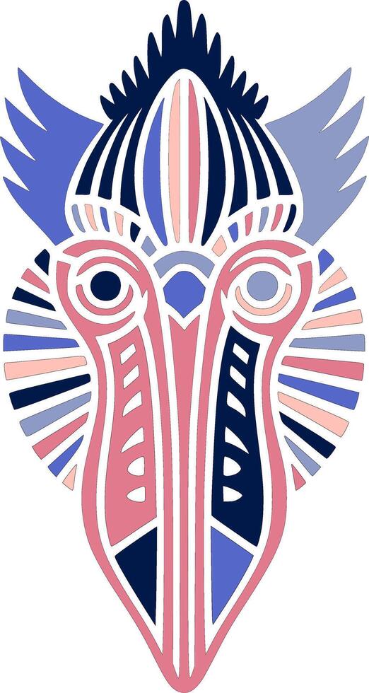 Stylized Tribal Shoebill Face Design vector